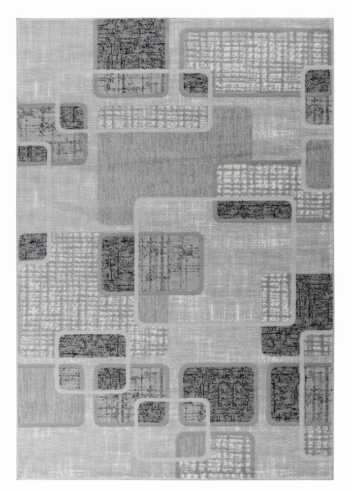 5' X 8' Grey Geometric Area Rug