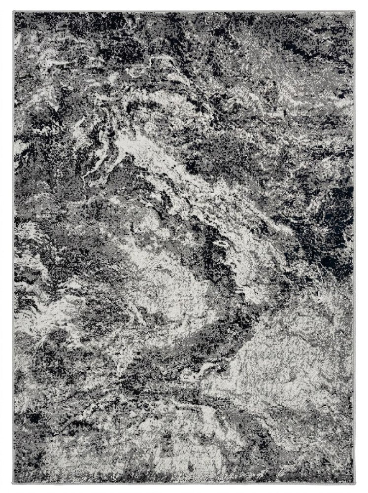 7' X 10' Grey Abstract Area Rug