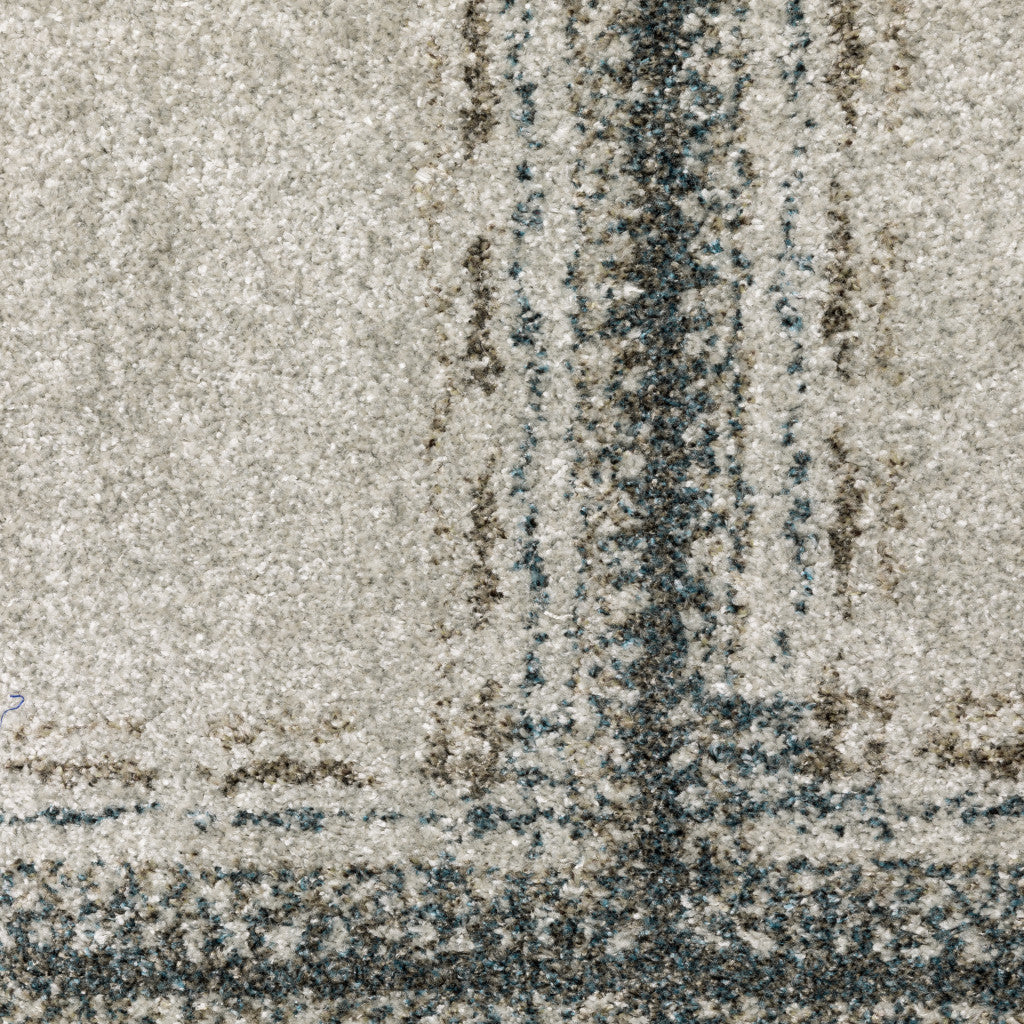 7' X 10' Gray Geometric Power Loom Area Rug