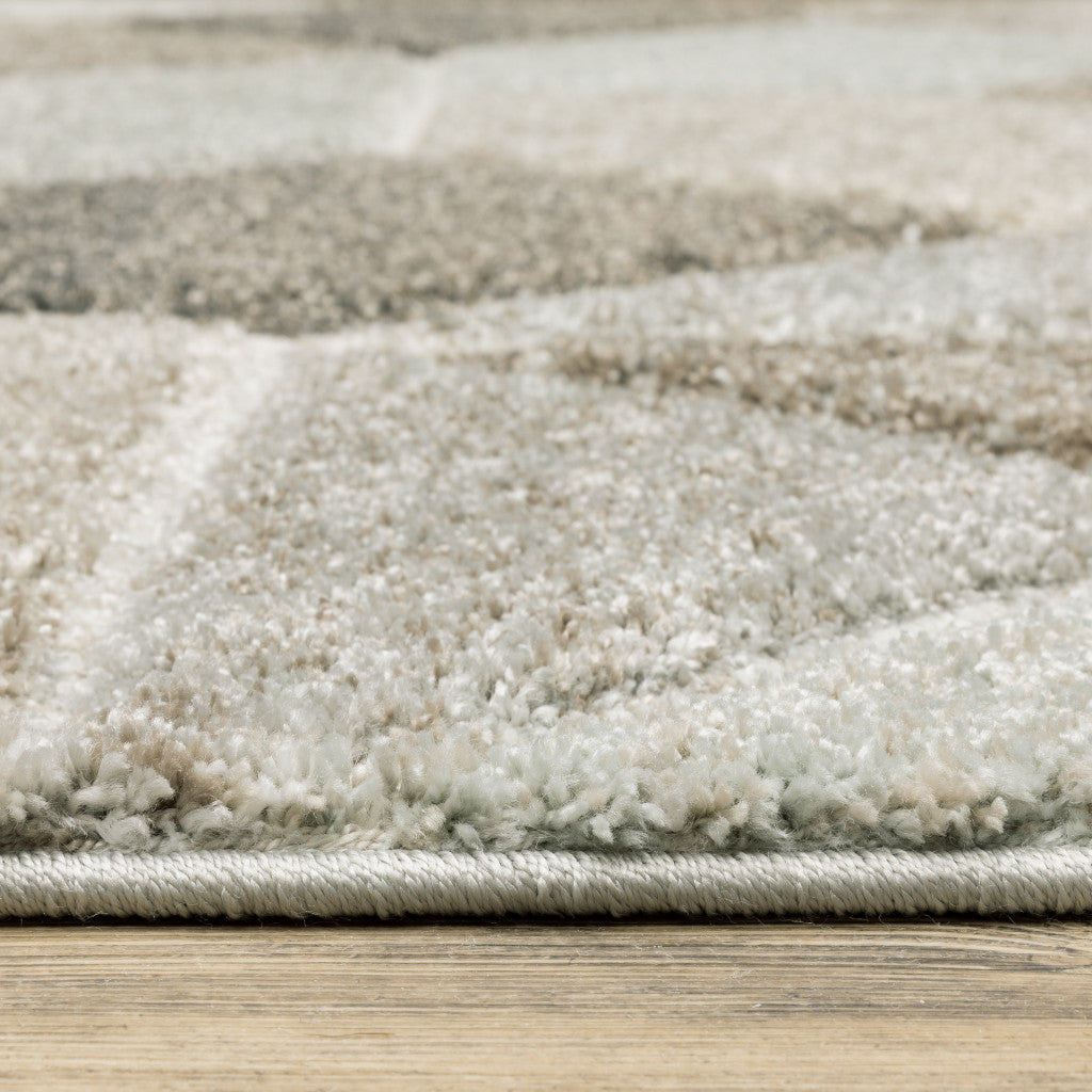 Gray And Ivory Geometric Area Rug