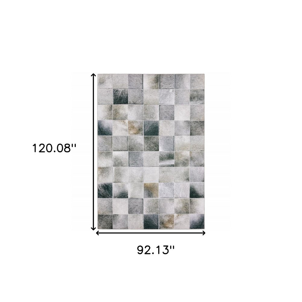 8' X 10' Gray And Charcoal Geometric Area Rug