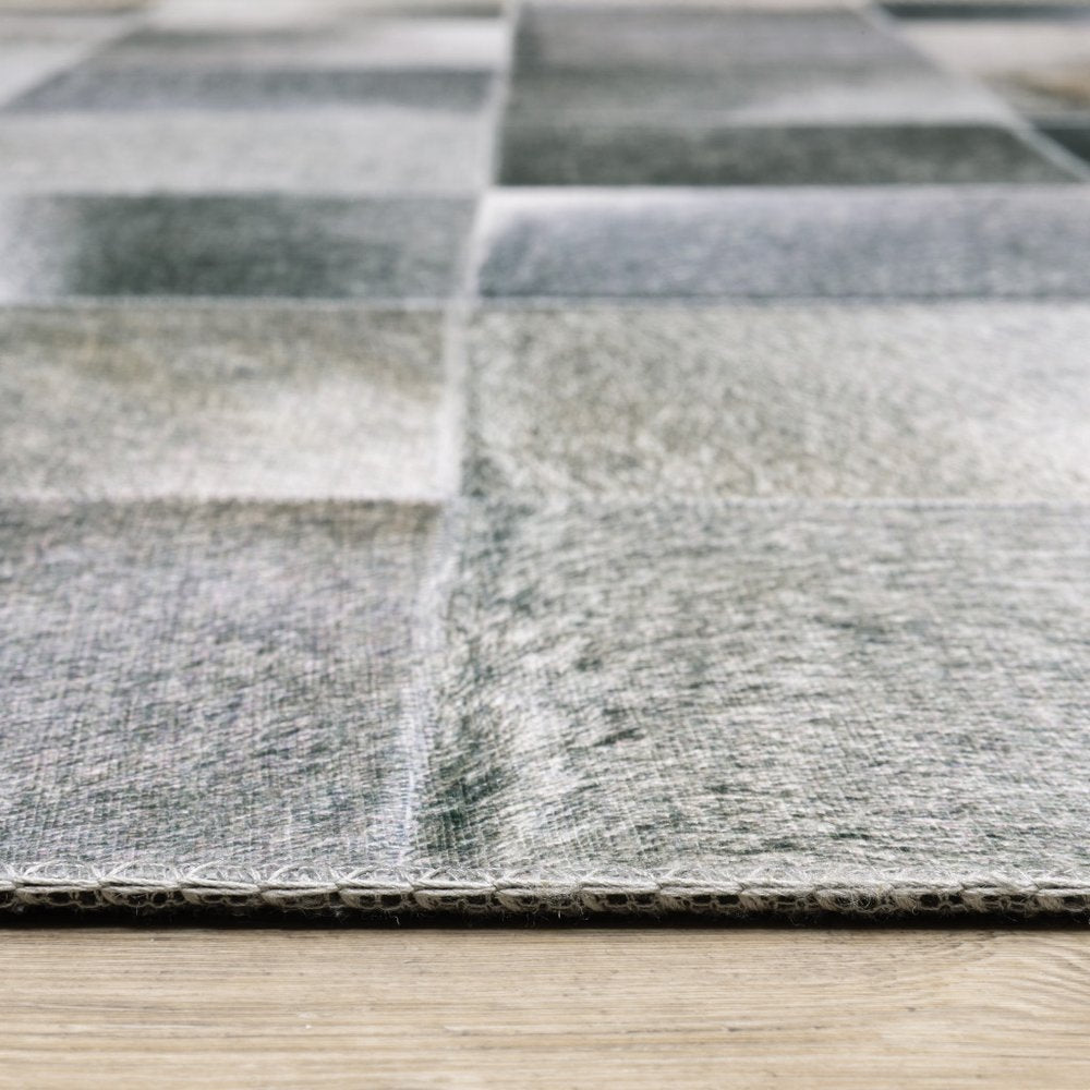 8' X 10' Gray And Charcoal Geometric Area Rug