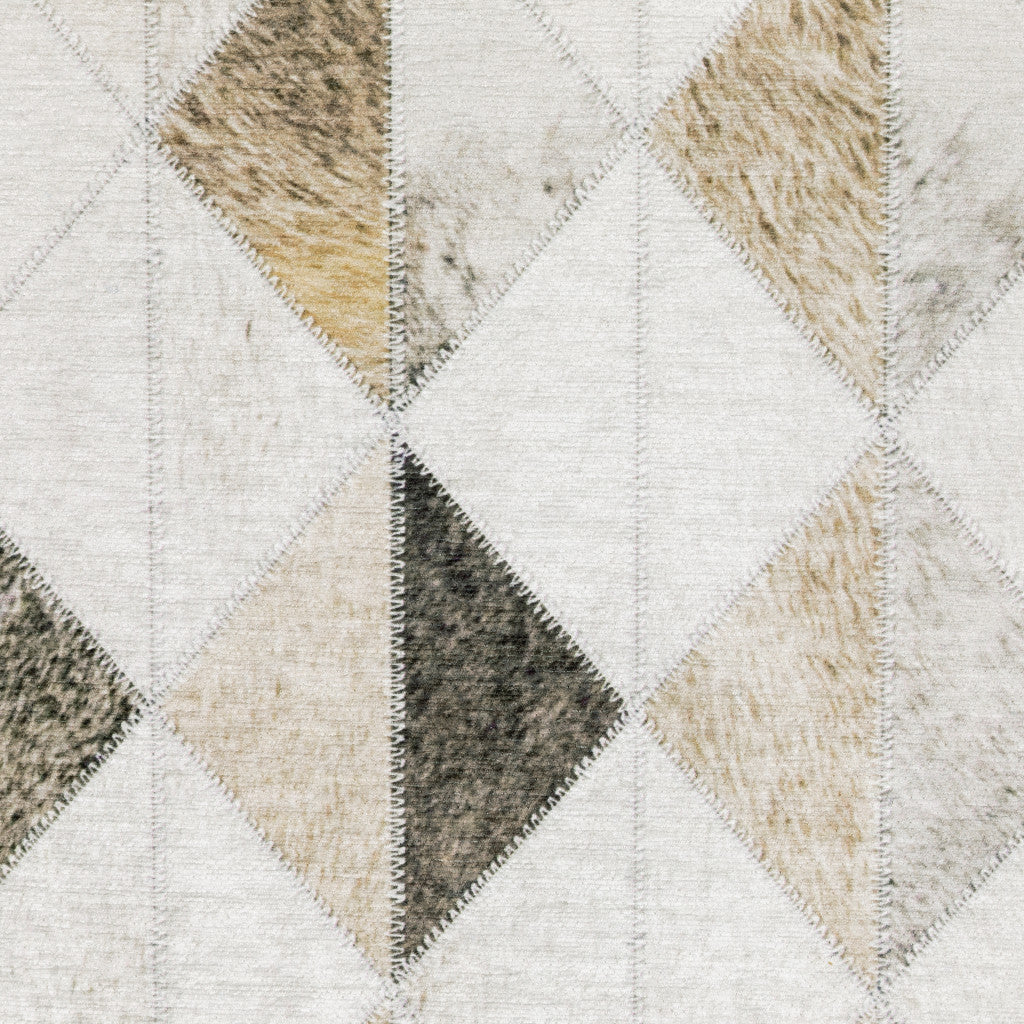 9' X 12' Beige And Gray Geometric Area Rug