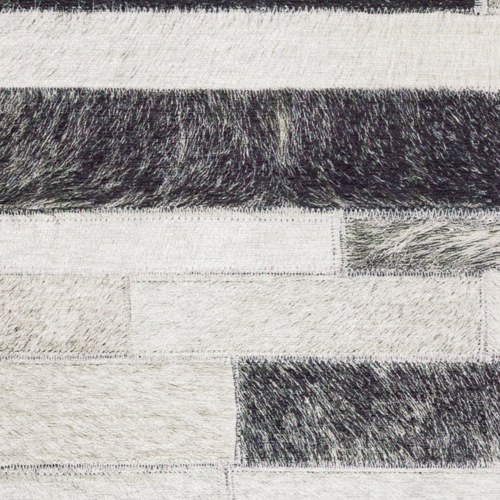 9' X 12' Gray And Charcoal Geometric Area Rug