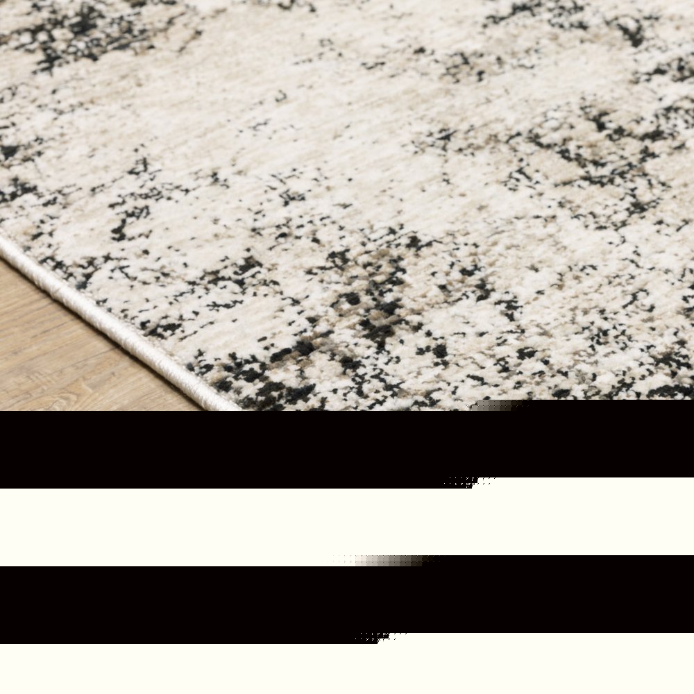 8' X 11' Ivory And Gray Abstract Area Rug