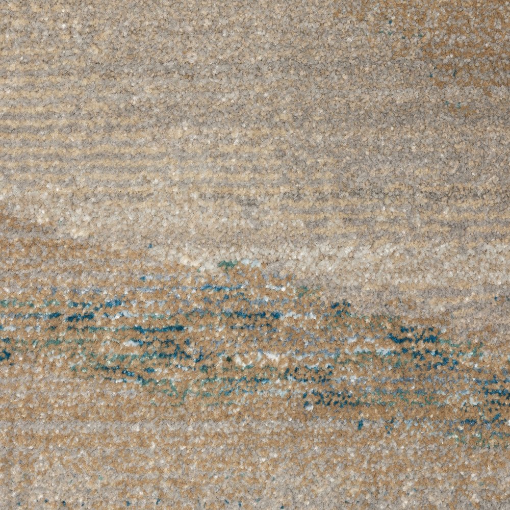 10' X 13' Blue and Gray Abstract Power Loom Area Rug