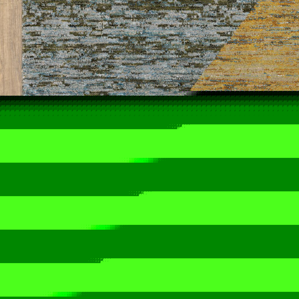 7' X 10' Blue and Beige Geometric Power Loom Area Rug