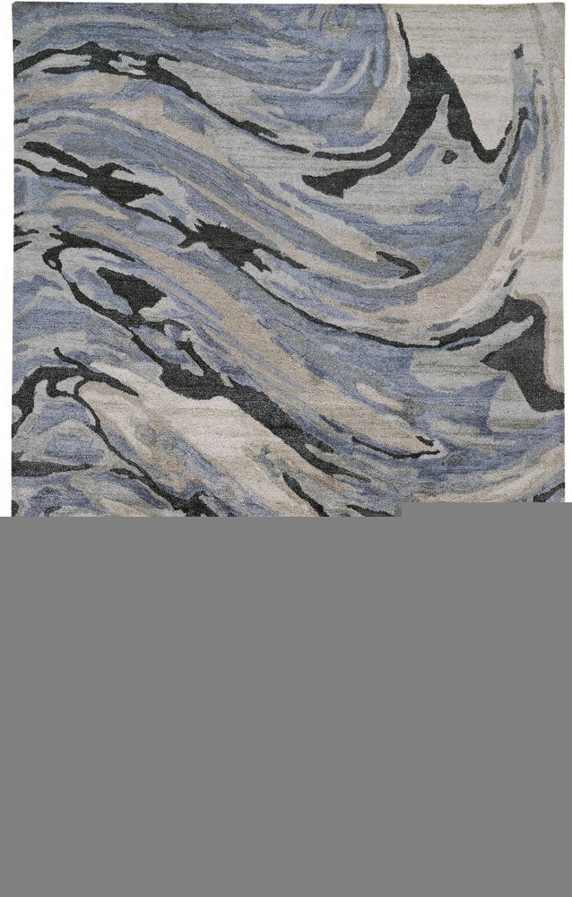 4' X 6' Gray and Ivory Abstract Hand Tufted Area Rug
