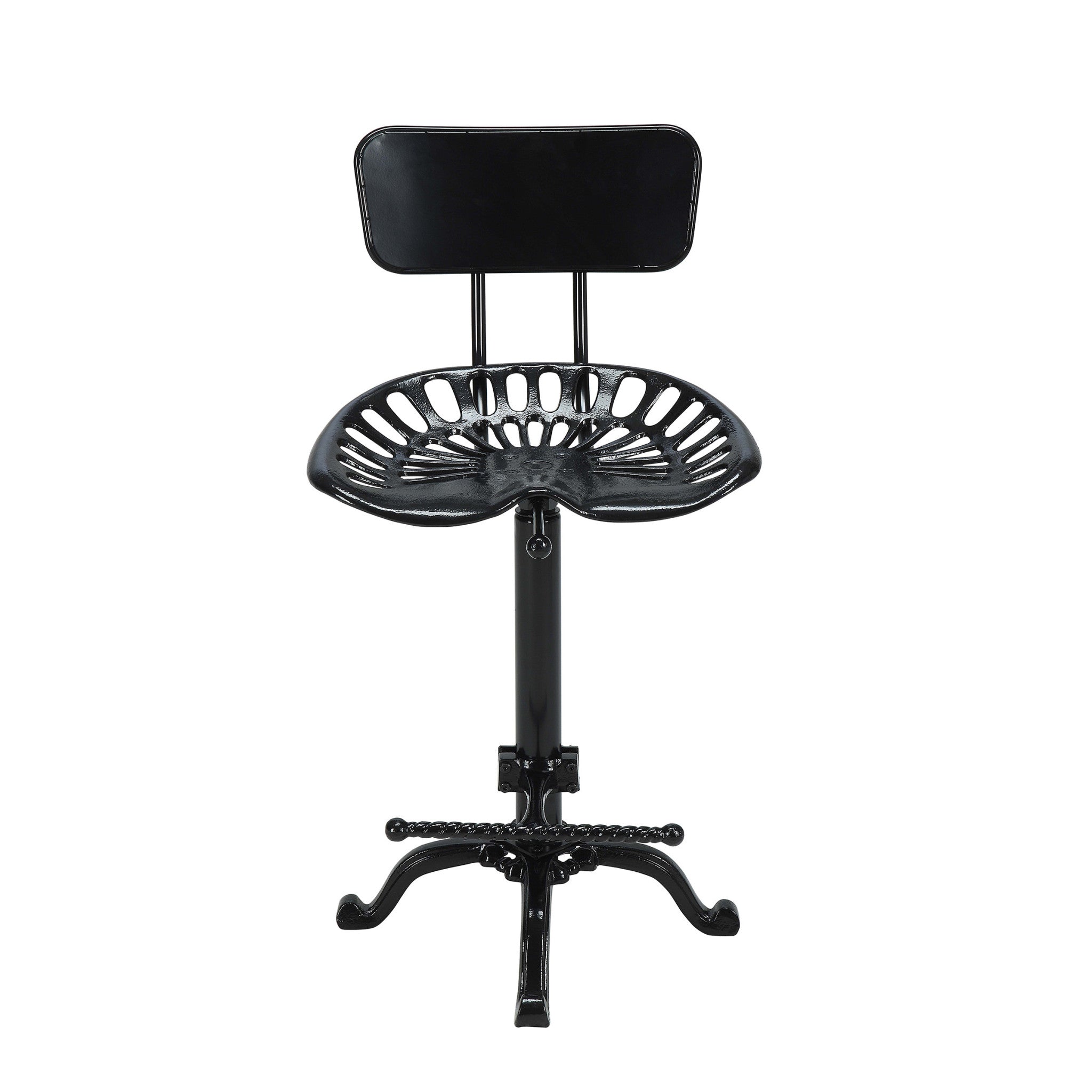 Black Iron Low Back Bar Height Bar Chair
