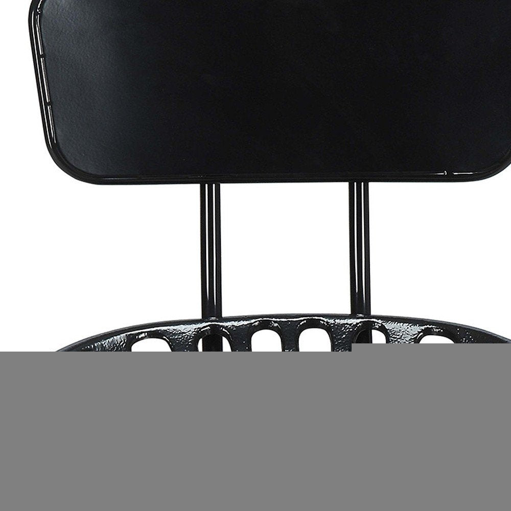 37" Black Iron Low Back Bar Height Bar Chair