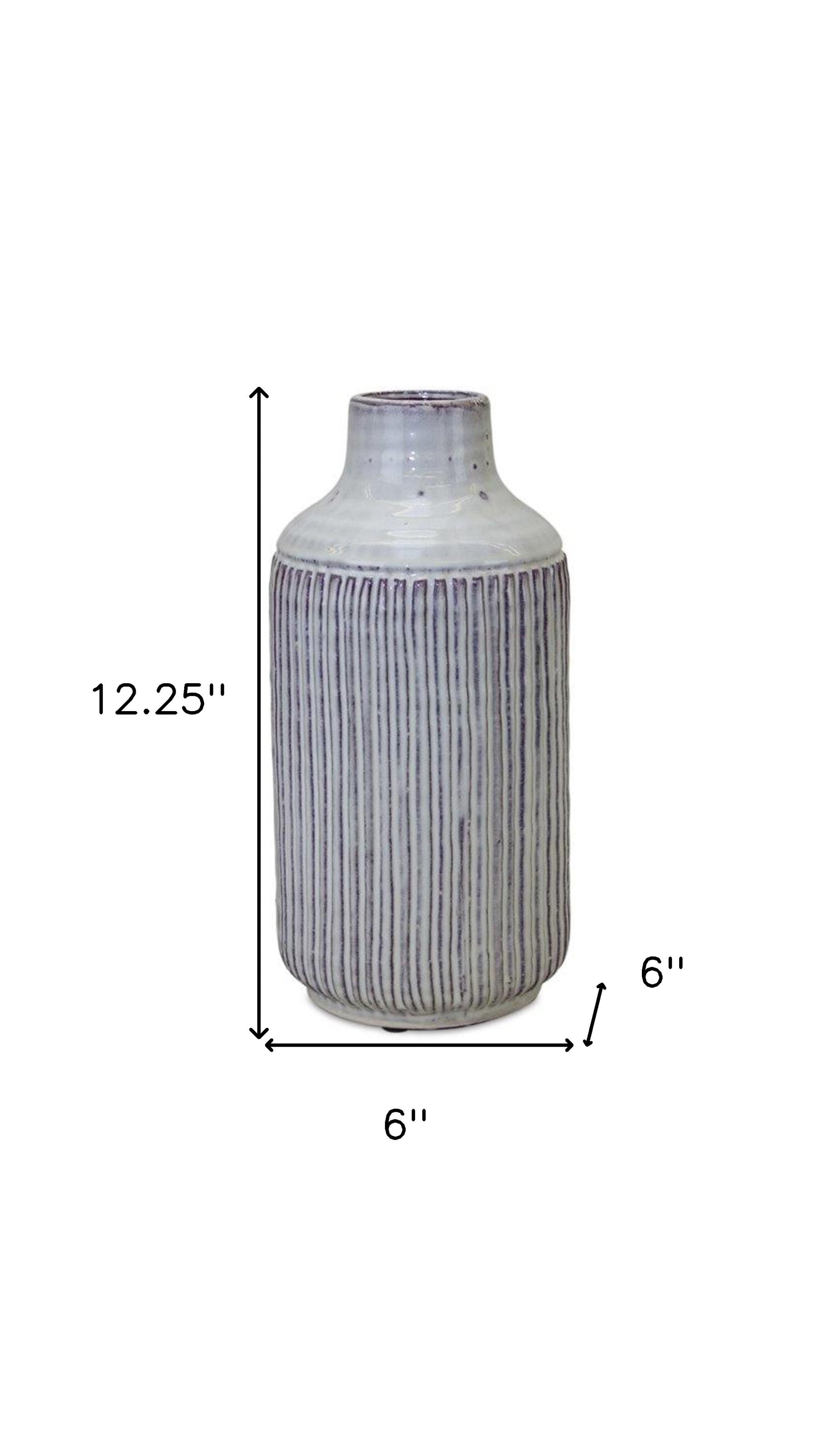 12.25" Terracotta Beige Round Table vase