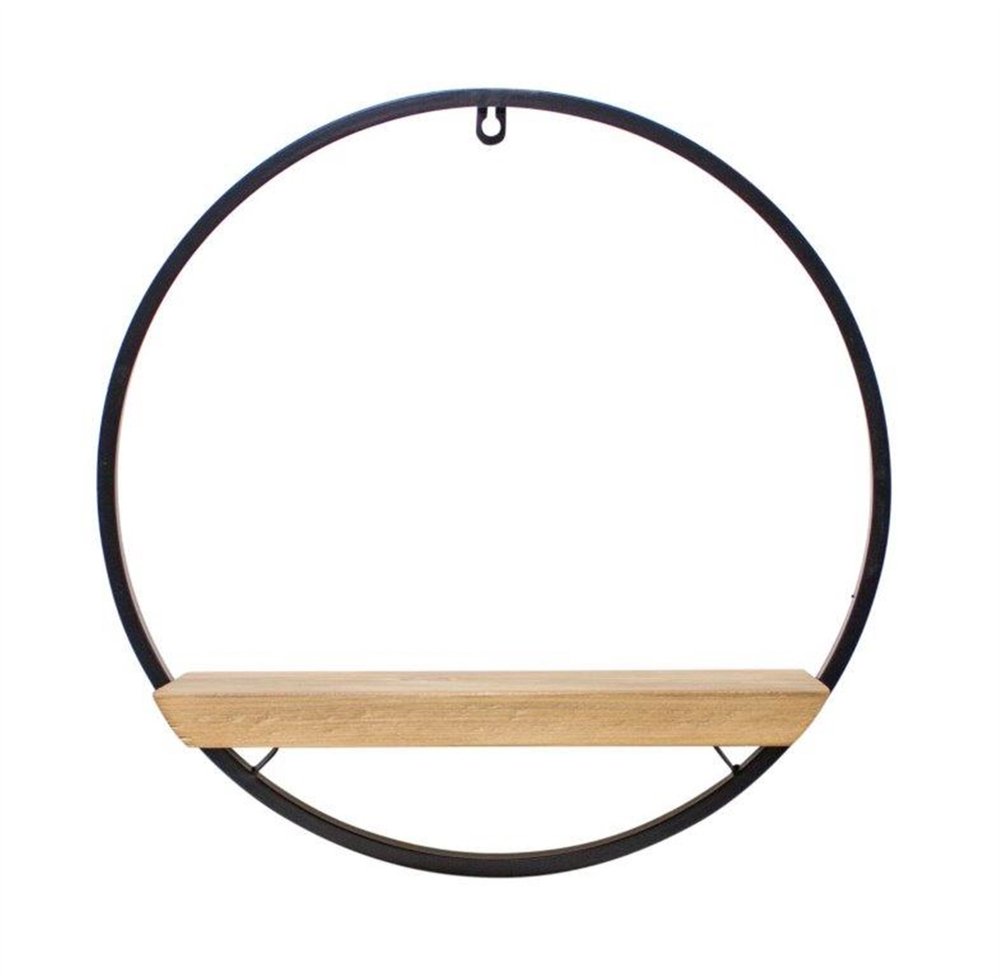 17" X 6" Brown Metal Circle Hanging Dimensional Sculpture