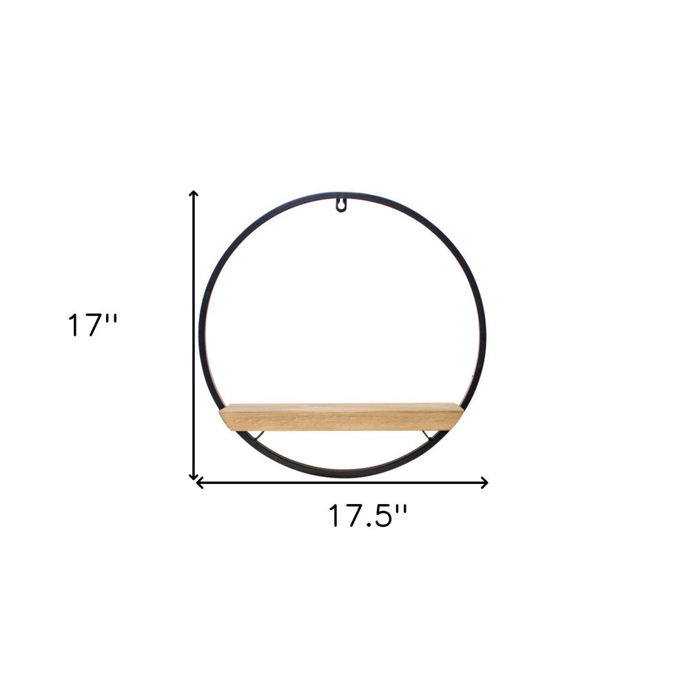 17" X 6" Brown Metal Circle Hanging Dimensional Sculpture