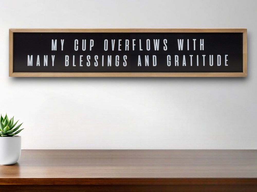 10" X 25" Natural Black And White Sentiment Plaque Wood Wall Decor