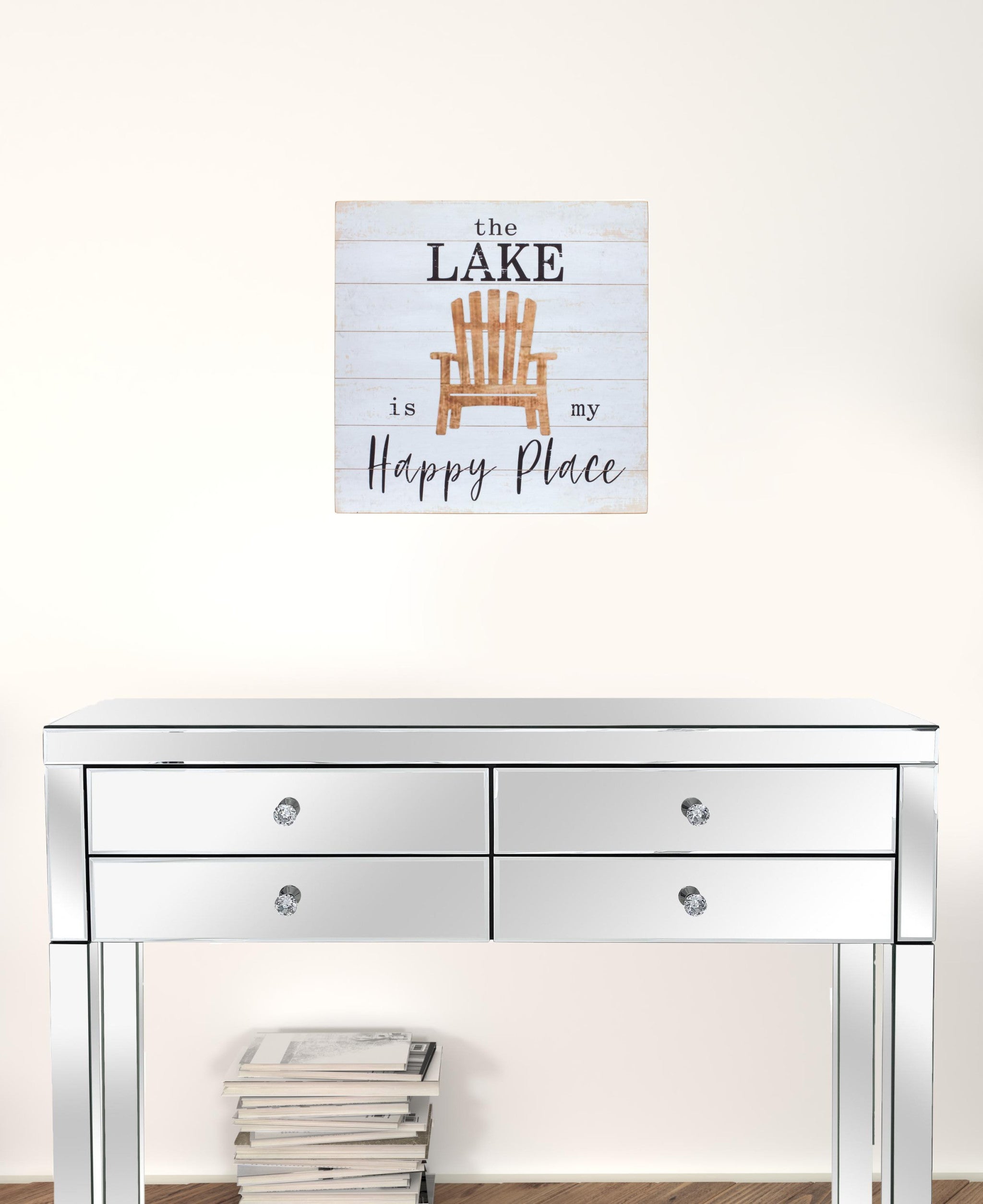 Set of Two White Black And Gray Lake Square Framed Art