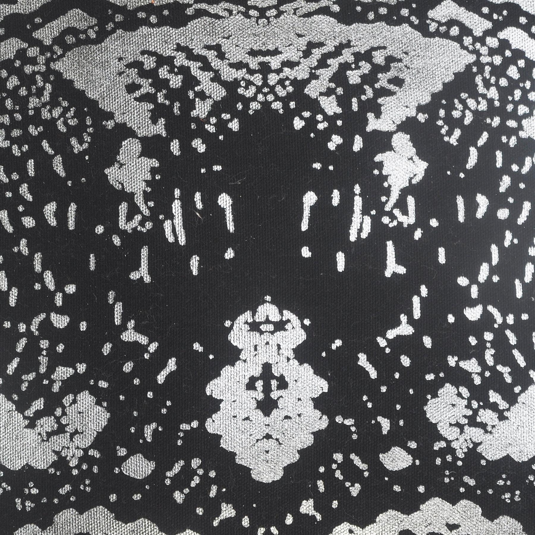 20" Black And Silver Cotton Throw Pillow