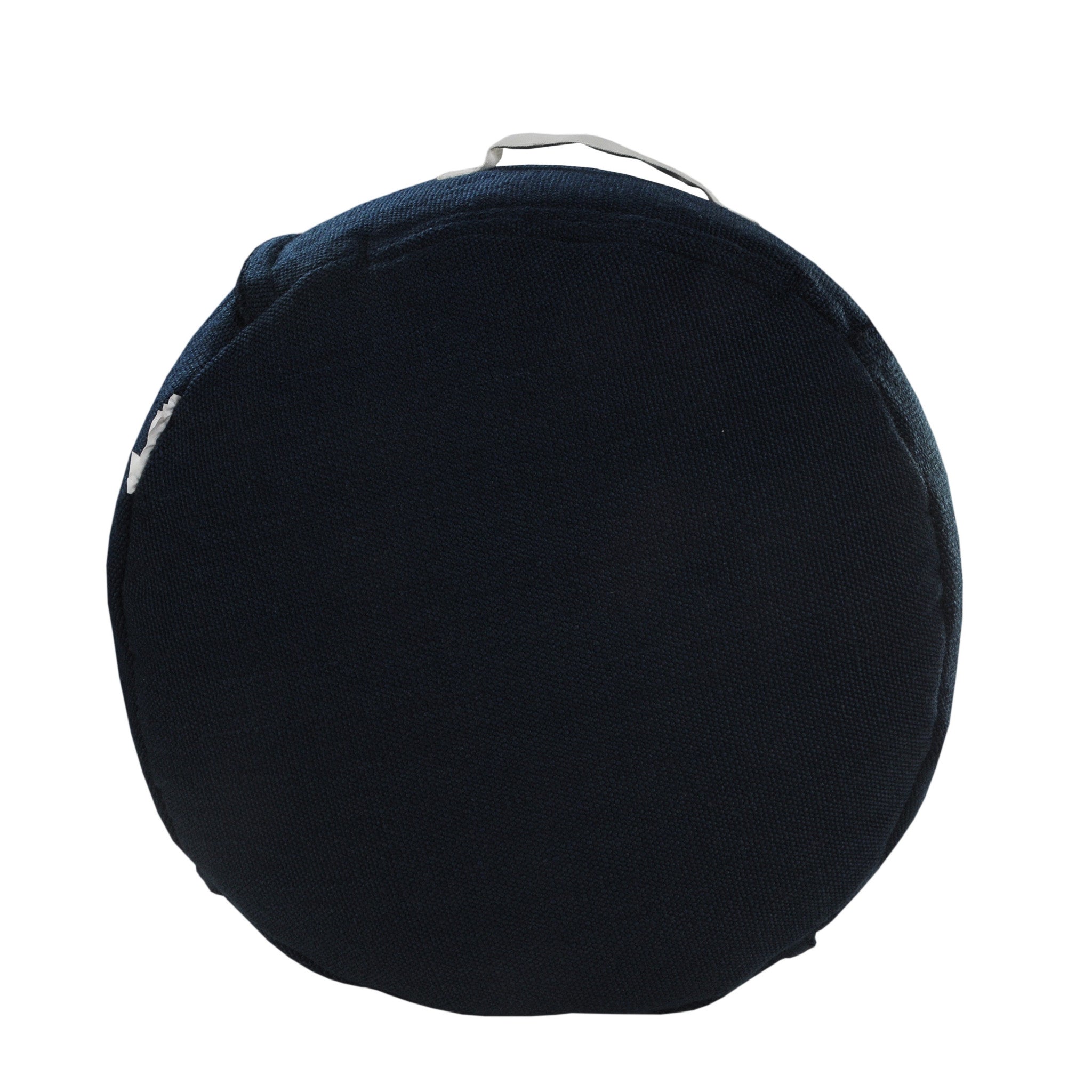 20" Blue Polyester Round Patchwork Indoor Outdoor Pouf Ottoman