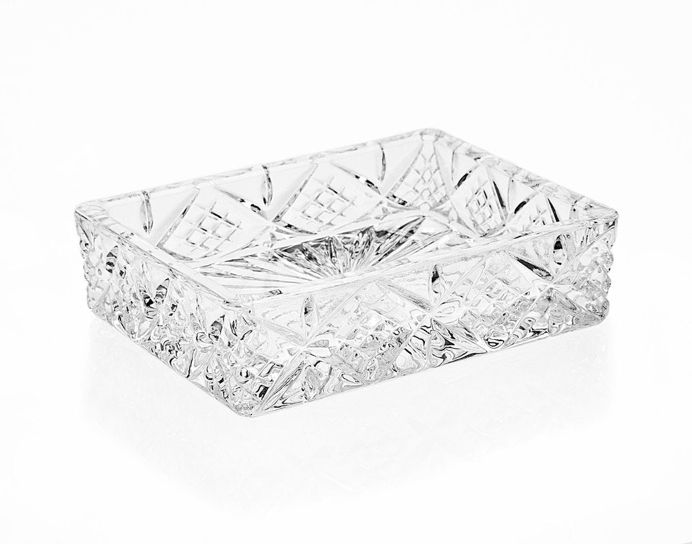 1" Clear Lead Free Crystal Soap Dish