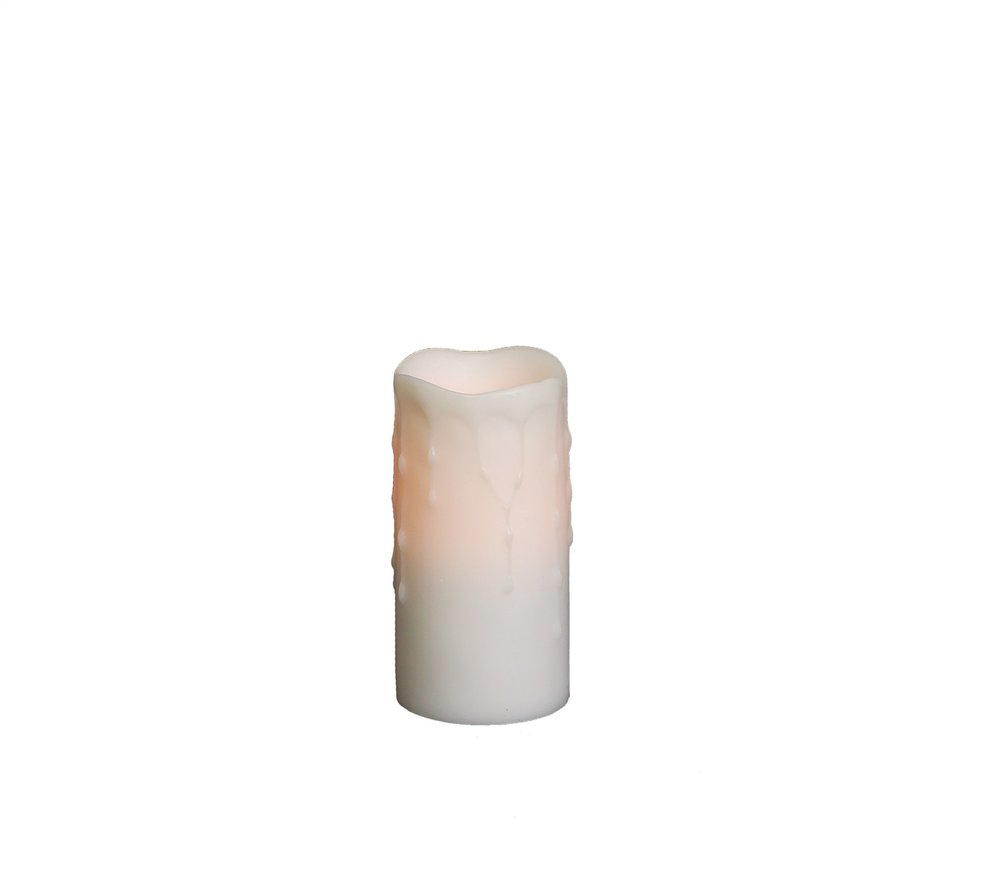 Set of Four Off White Flameless Pillar Candles
