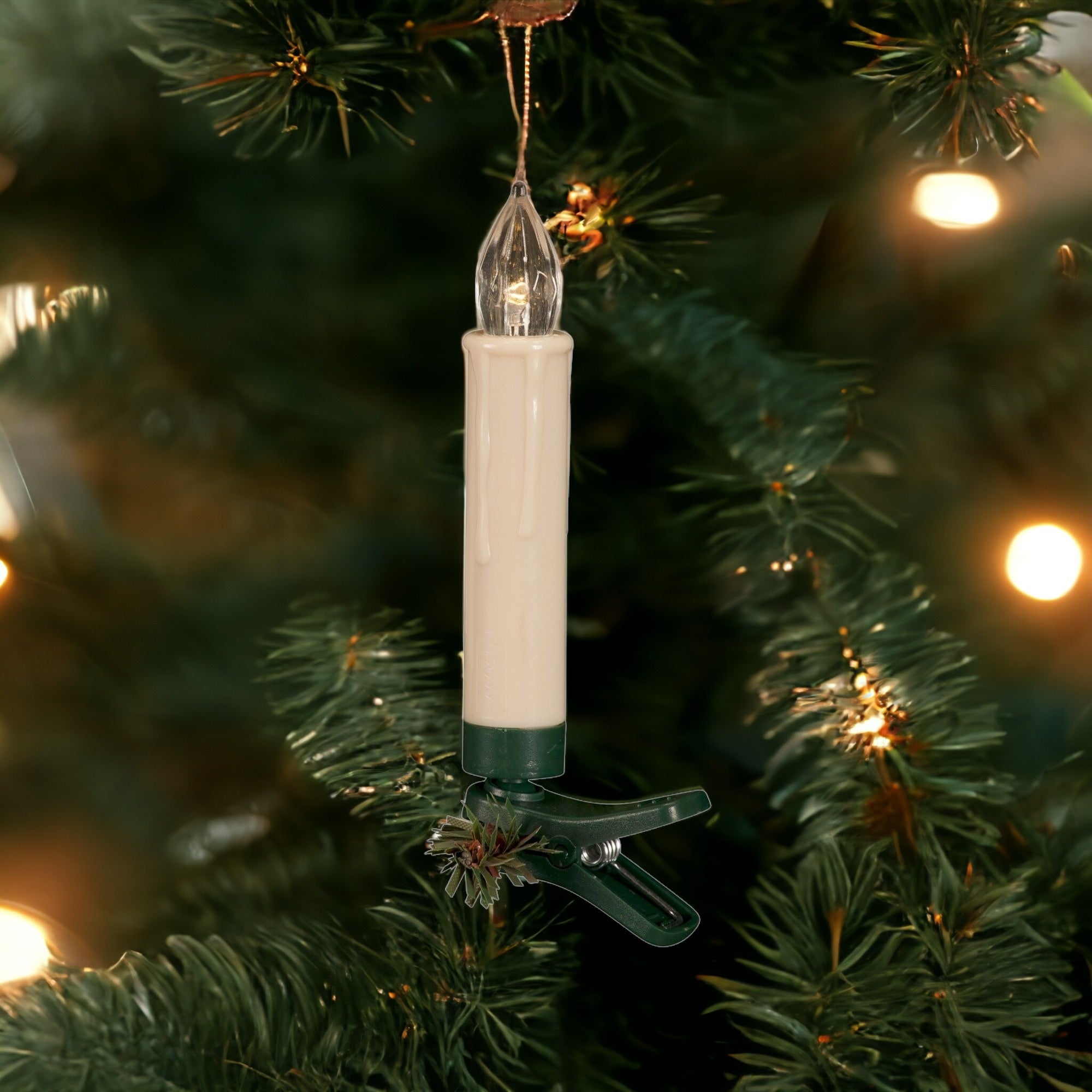 Set of Twentyfour Off White Flameless Christmas Taper Candle
