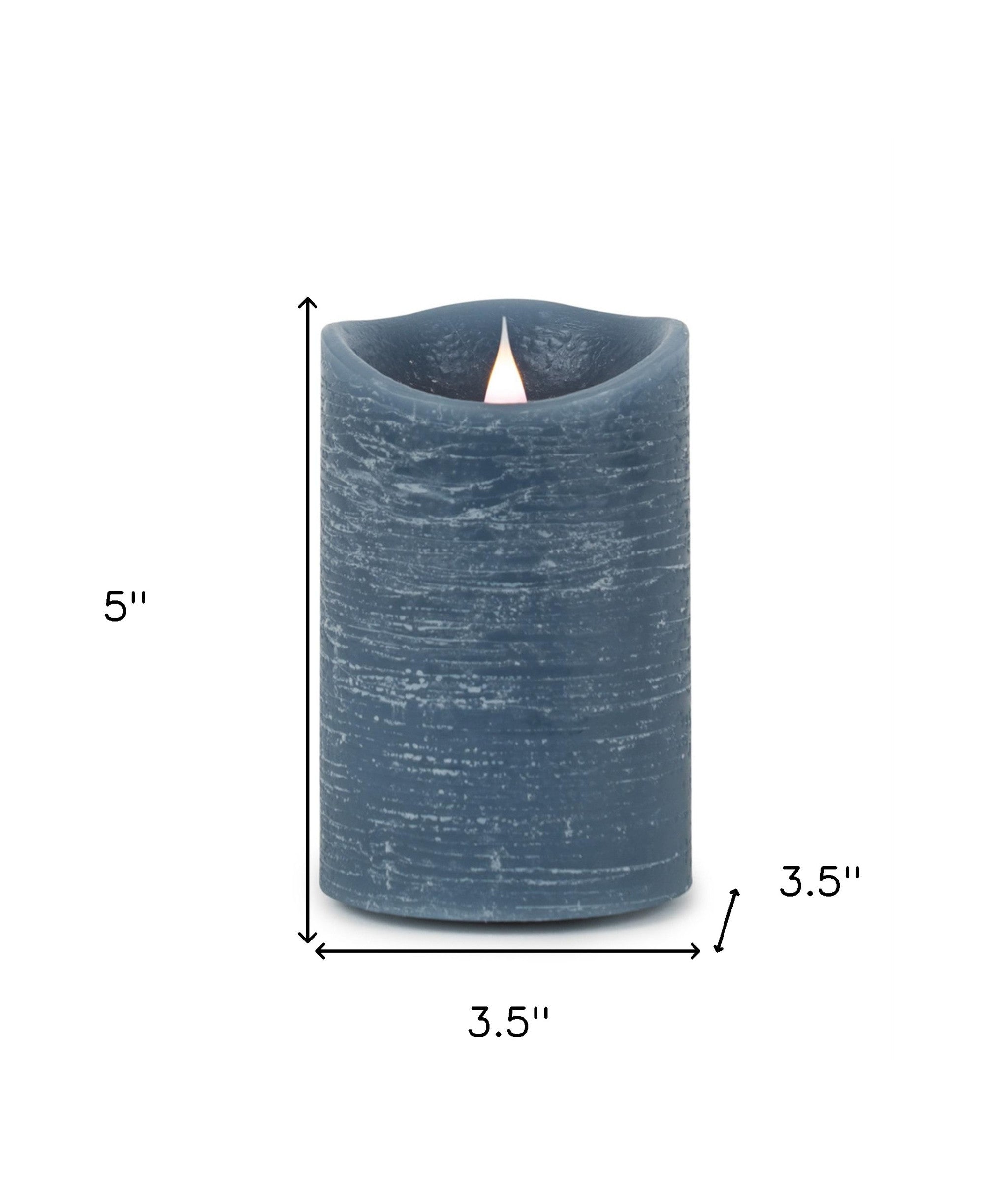 Set of Two Blue Flameless Pillar Candle