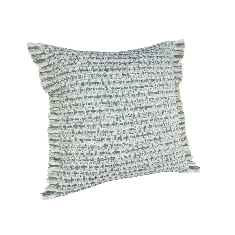 24" X 24" Blue Zippered Coastal Indoor Outdoor Throw Pillow