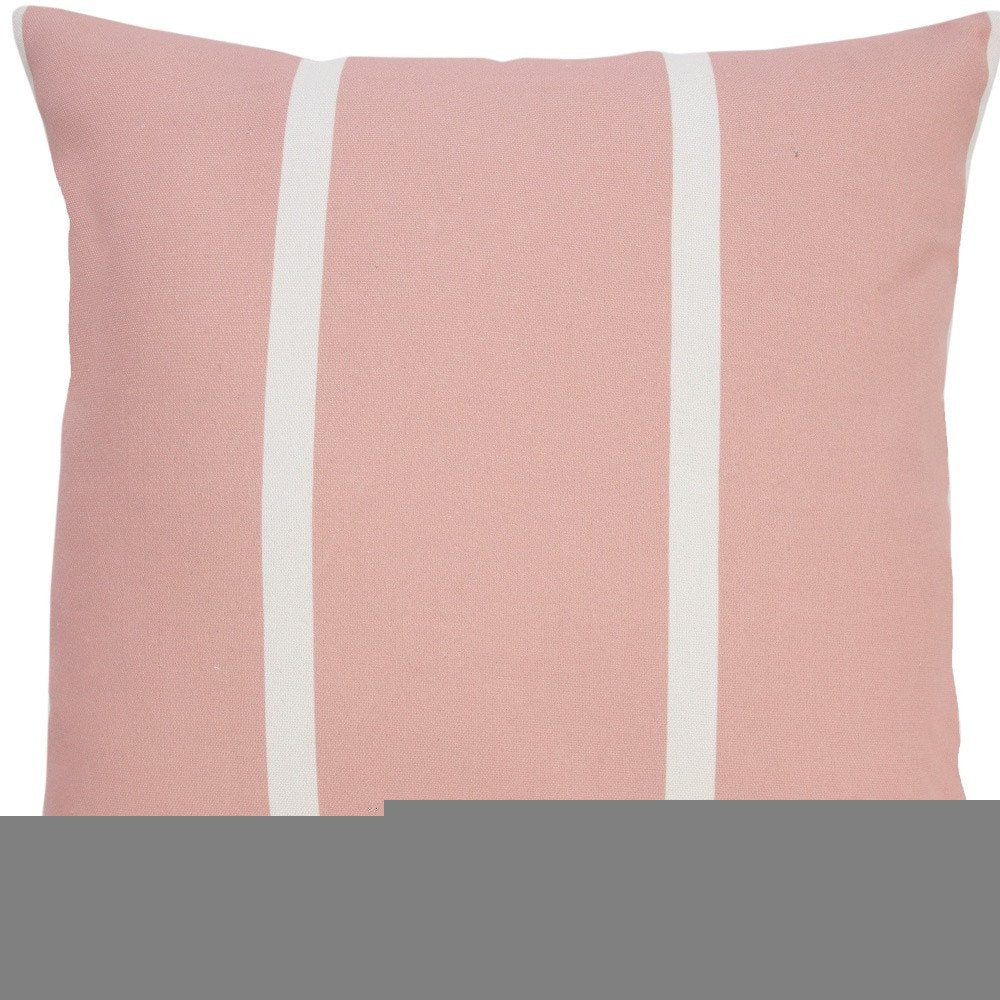 20" X 20" Pink Zippered Geometric Indoor Outdoor Throw Pillow