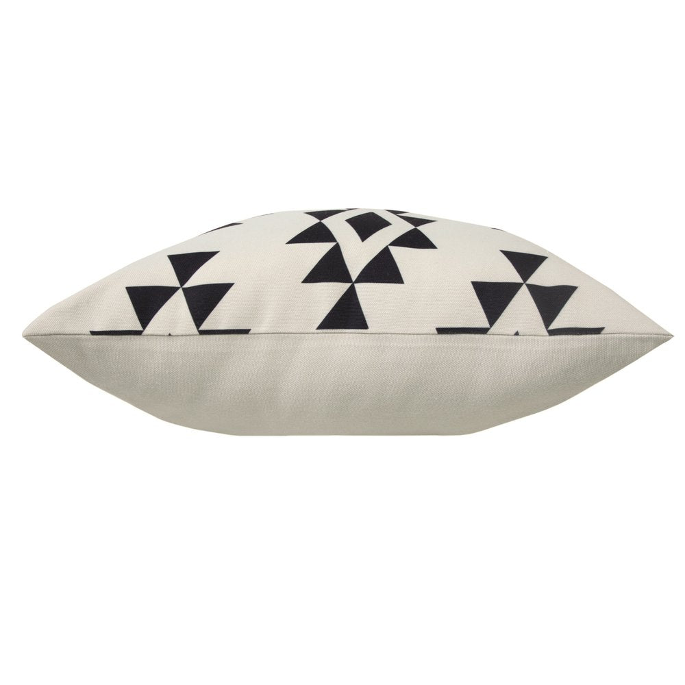 20" X 20" Black Zippered Southwestern Indoor Outdoor Throw Pillow