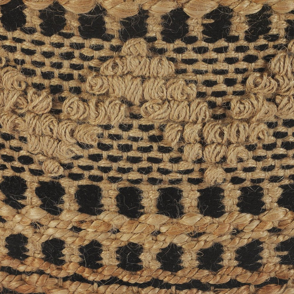 18" Tan Geometric Pouf Ottoman