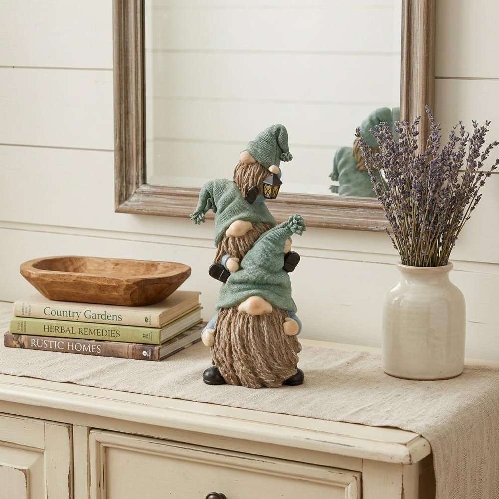 Set of Two 11" Blue and Green Polyresin Christmas Figurine Tabletop Sculpture