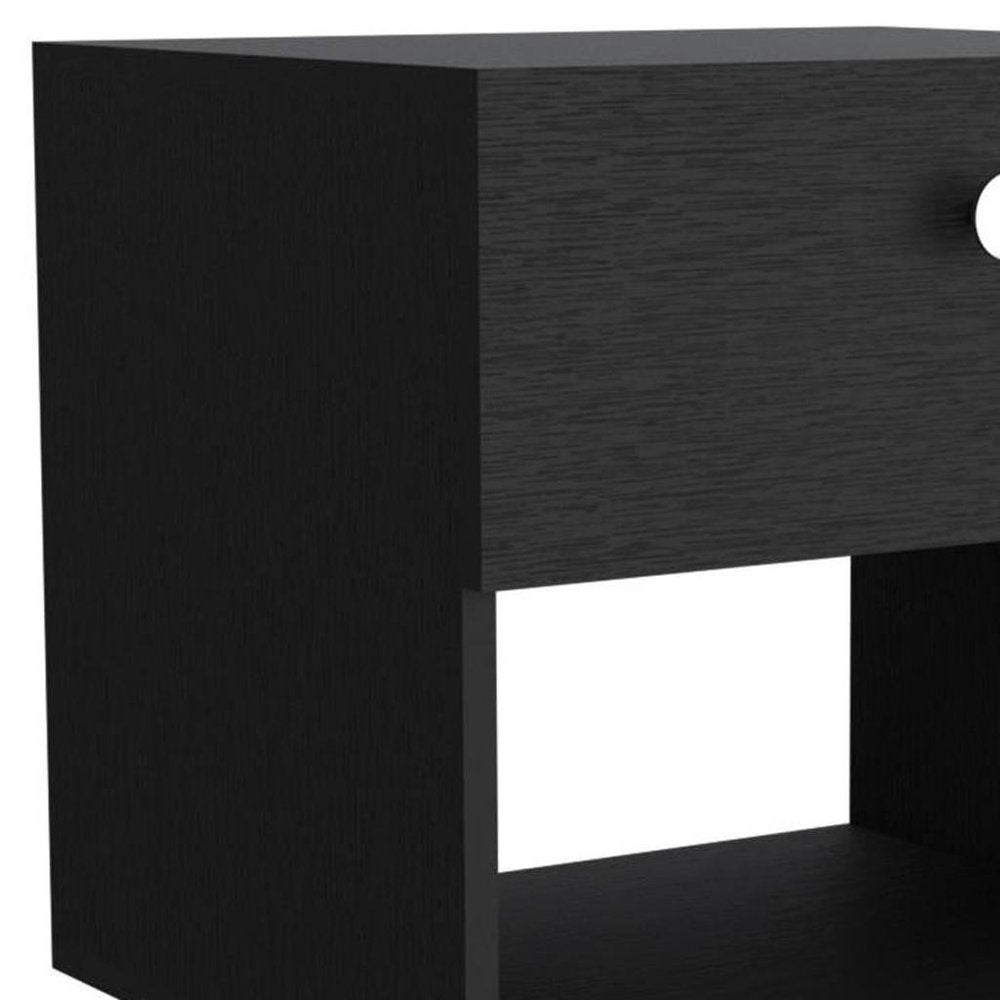 20" White Wood One Drawer Nightstand