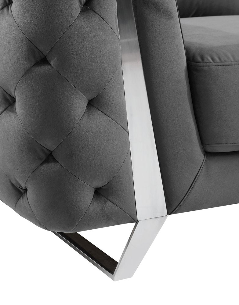 50" Beige And Gold Velvet Tufted Club Chair
