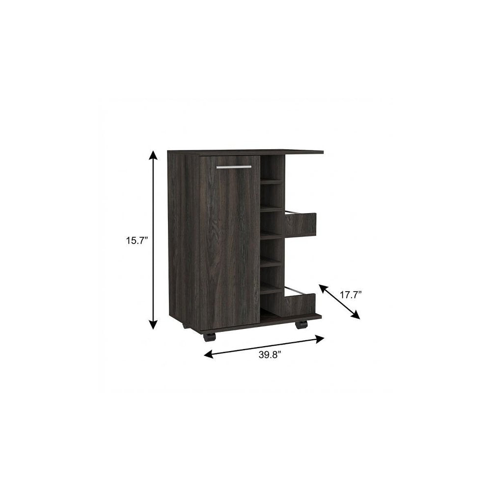 Set of Two Espresso and Black Wood Furniture Set