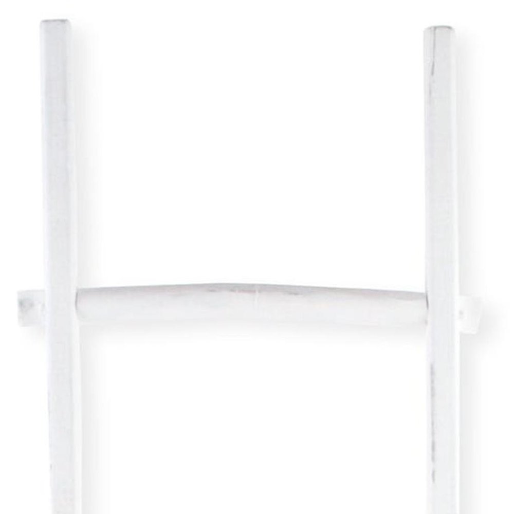 76" White Six Step Solid Wood Decorative Ladder