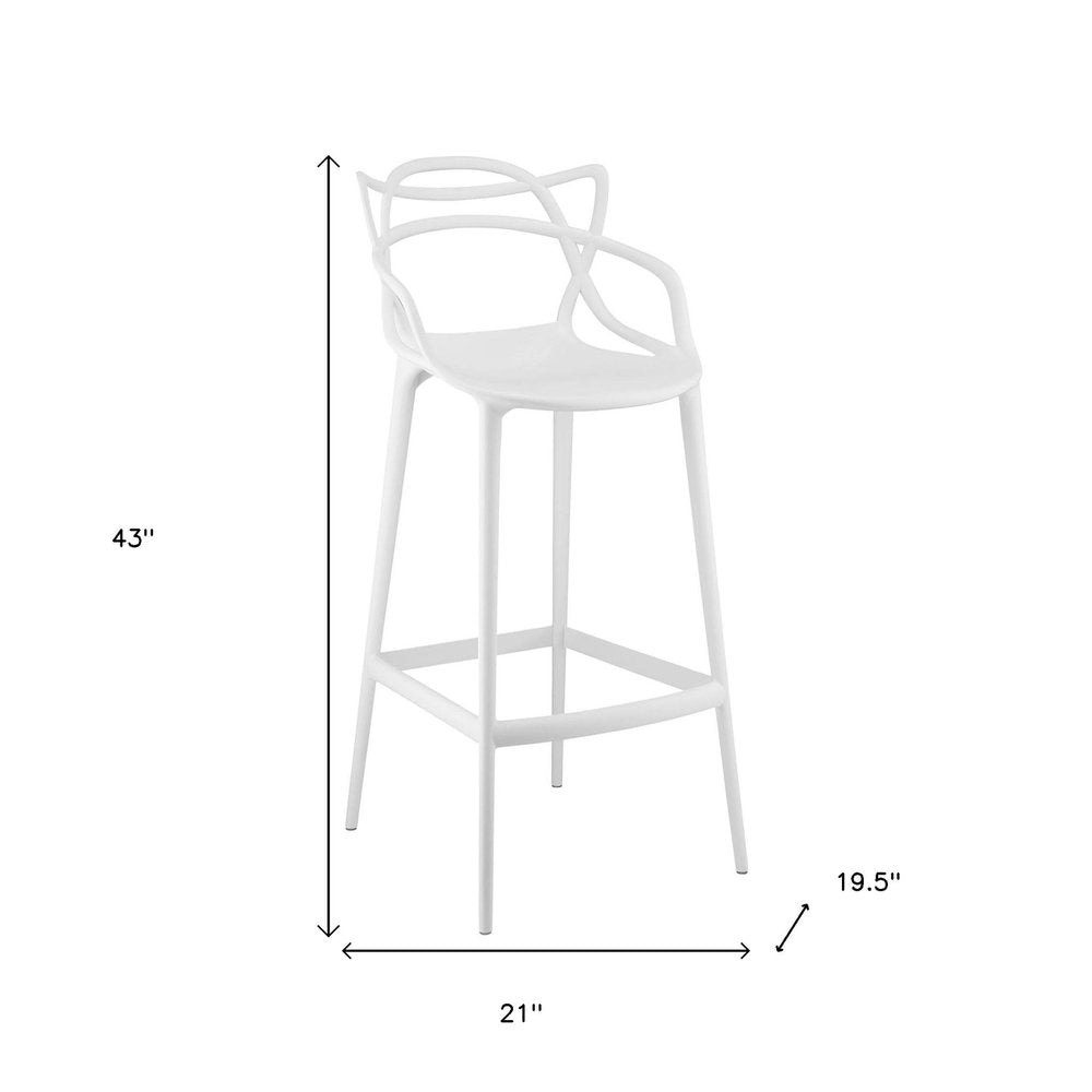 31" White Heavy Duty Plastic Bar Height Bar Chair