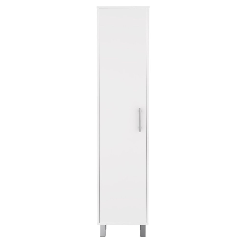 16" White Wood Freestanding Single Door Bathroom Vanity