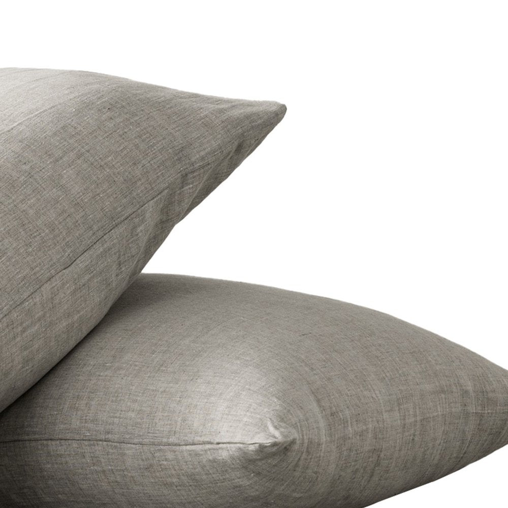 Set of Two White Linen Standard Pillowcases