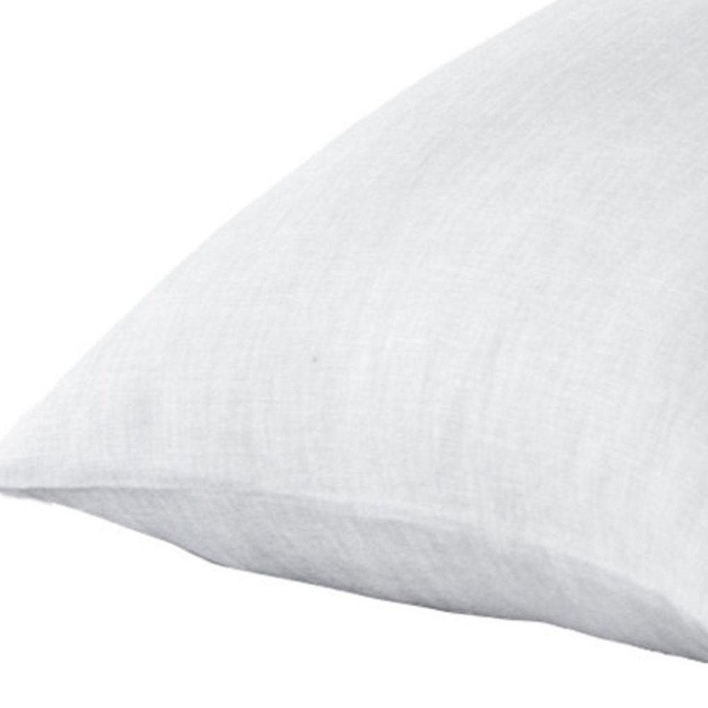 Set of Two White Linen Standard Pillowcases