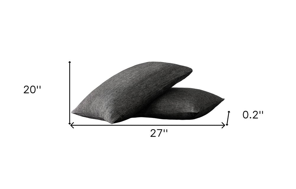 Set of Two White Linen Standard Pillowcases
