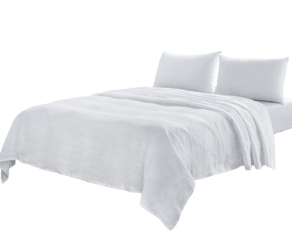 Four Piece Slate Gray Linen Sheet Set