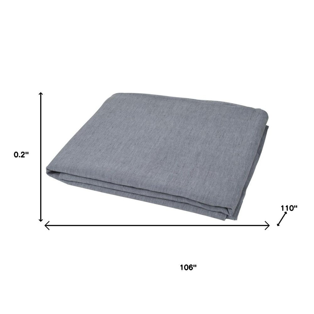 Light Gray Linen King Flat Sheet
