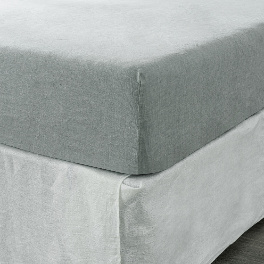 Blue Linen King Fitted sheet