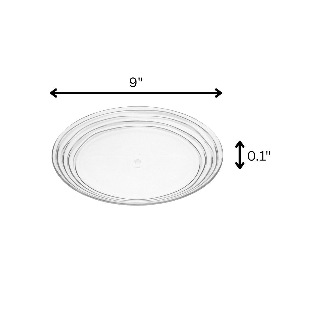 Clear Four Piece Round Swirl Acrylic Service For Four Salad Plate Set