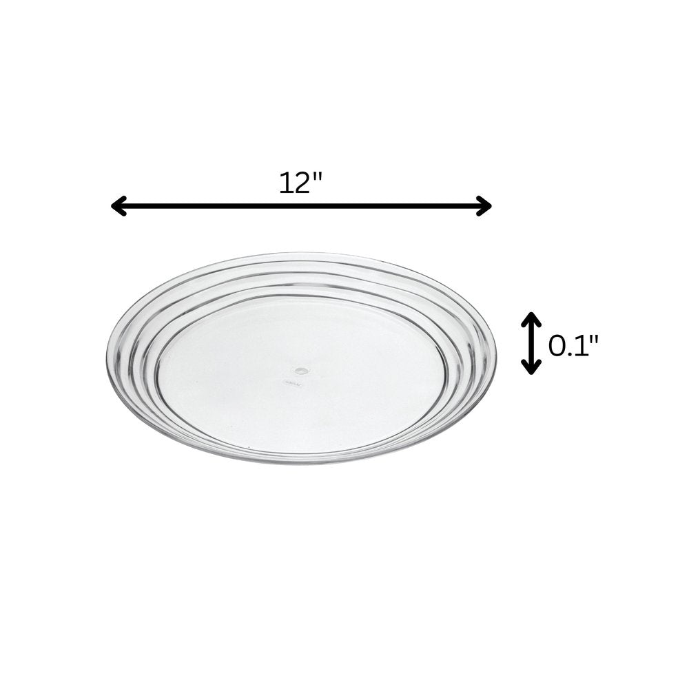 Clear Four Piece Round Swirl Acrylic Service For Four Dinner Plate Set