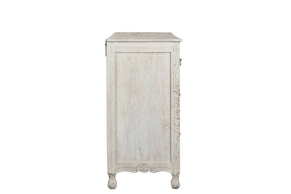 35" Gray Solid Wood Six Drawer Chest