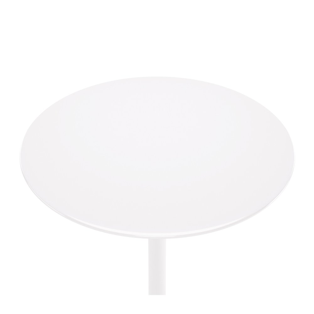 32" White Rounded Fiberglass and Metal Bar Table