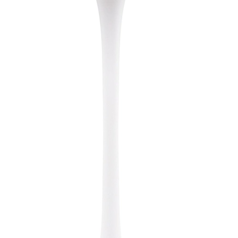 36" White Rounded Manufactured Wood and Metal Bar Table