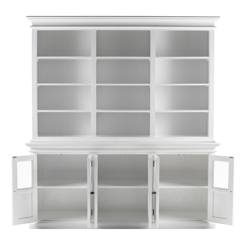 87" Antiqued White Solid Wood Pantry Or Storage Closet