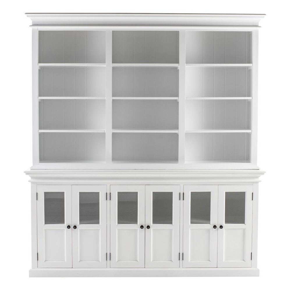 87" Antiqued White Solid Wood Pantry Or Storage Closet