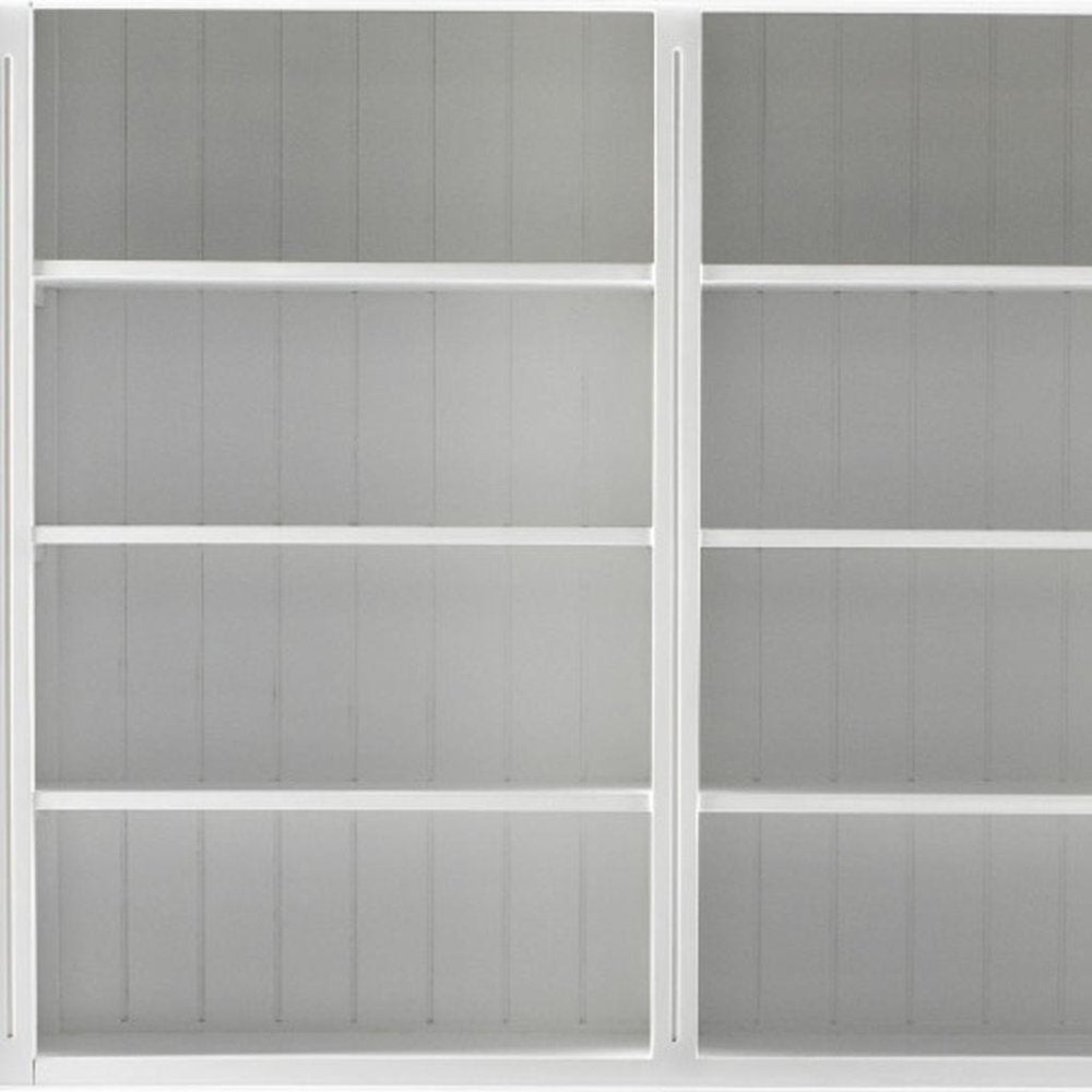 87" Antiqued White Solid Wood Four Door Two Drawer Pantry Or Storage Closet